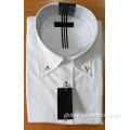White Jacquard Men's Shirts Button Down Collar White Jacquard Long-sleeved Men's Shirts Manufactory